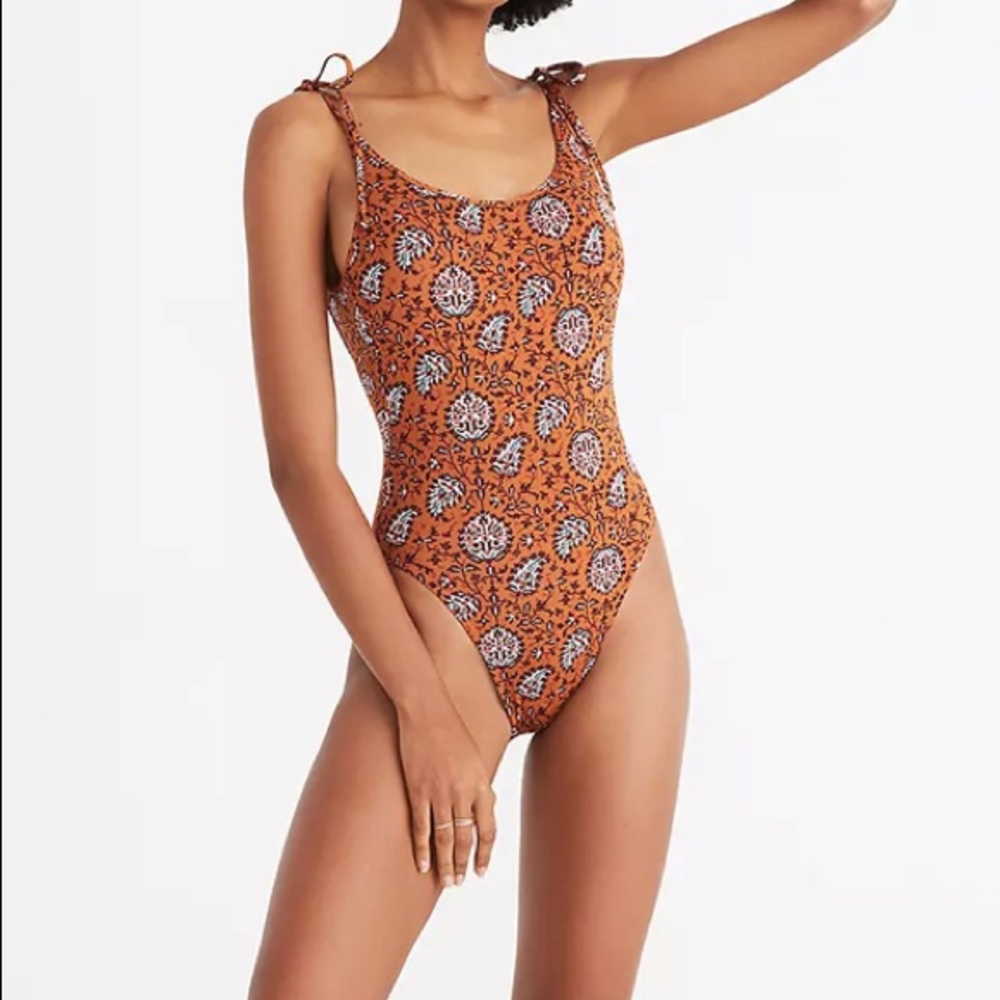 NWOT Madewell Shoulder-Tie One-Piece Swimsuit
